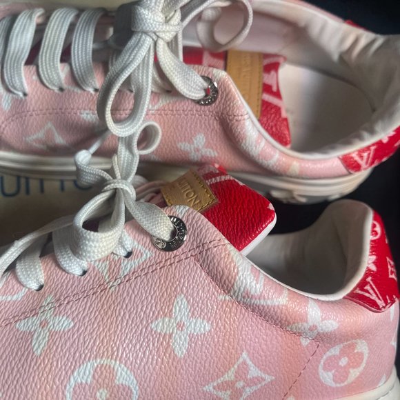 Louis Vuitton Pink & Red Sneakers Size 7.5 - Picture 7 of 8